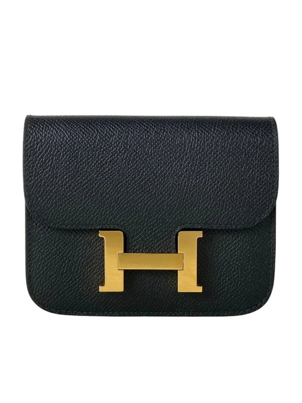 Hermes Wallet Constance Slim Black Gold
